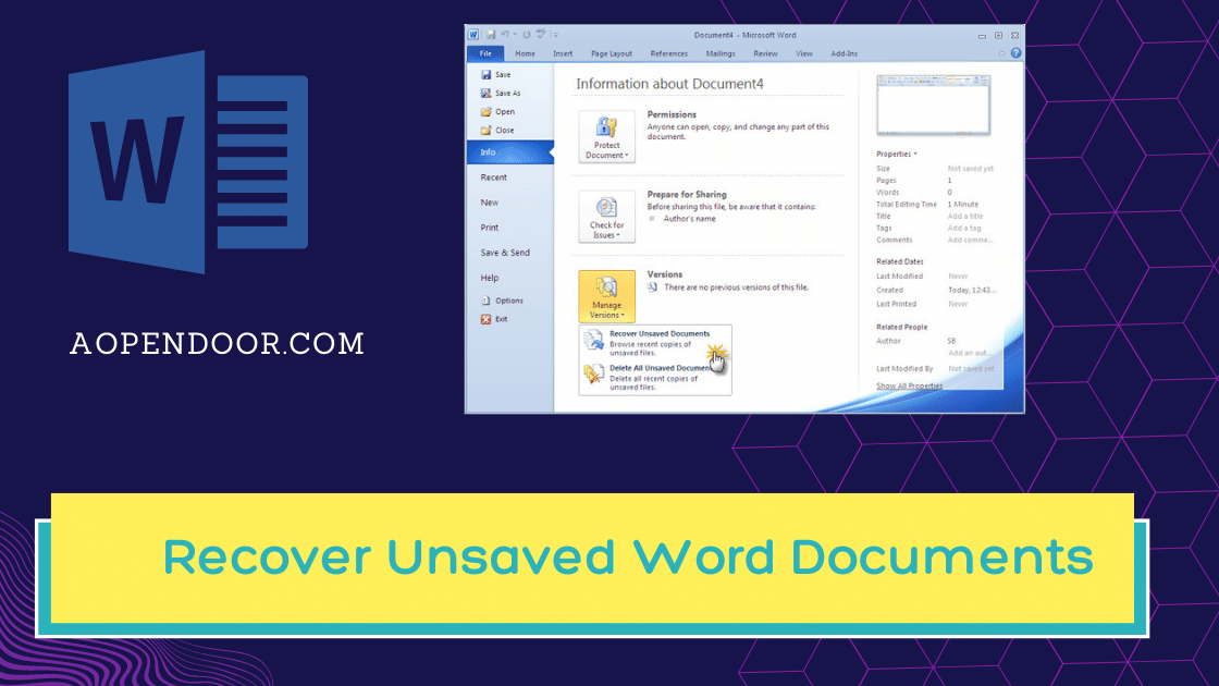 How To Recover Unsaved Word Document Aopendoor 5643